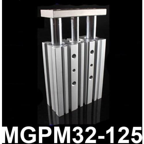 MGPM32-125 Bore 32mm Stroke 125mm Compact Guide Air Cylinder Double acting MGP PNEUMATIC Three rod SLIDE TABLE CYLINDER ACTUATOR