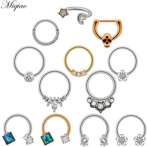 Miqiao 1pcs New Product Personality Diamond Multifunctional Earrings Nose Ring Piercing Jewelry