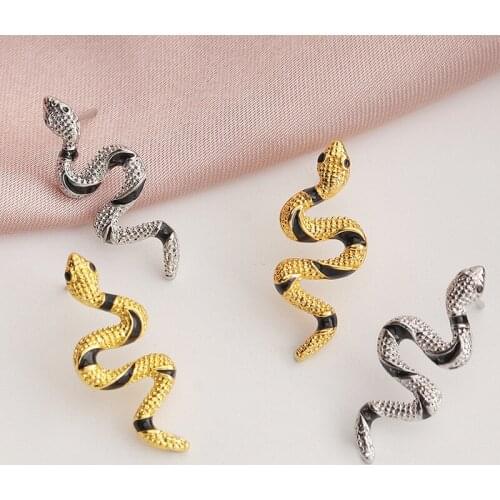 2021 New Fashion Snake Pendant Earrings for Women Girl Simple Trendy Design Snake Enamel Drop Earring Earrings Jewelry Accessory
