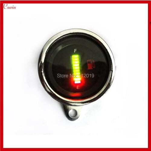 New Metal Case Refit 12v Motorcycle Car Oil Gasonline Fuel Gauge LED Oil Fuel level Meter Scale Indicator