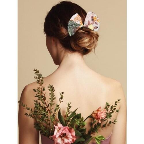 New Deft Bun Lightweight French Retro Hair Hoop Printed Headband Lazy Hair Set