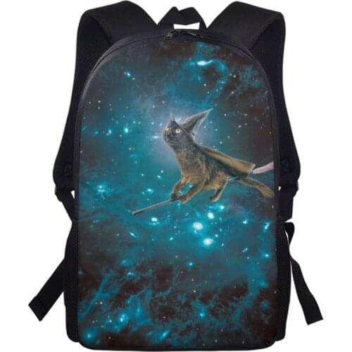 ELVISWORDS Customize Backpack Starry Sky Animal Print School Bags For Teenager Women Men Rucksack 16Inch Fashion Mochila Escolar