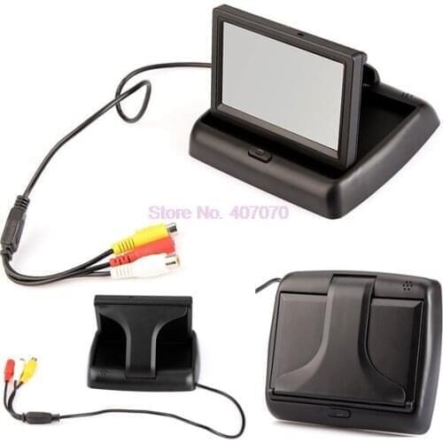 By DHL or EMS 50 pieces 12V 16:9 4.3" Foldable TFT Color LCD Car Reverse Rearview car Monitor