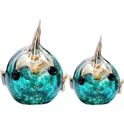 Bubble Ball Glass Fish Figurine Aquarium Art Sea Animals Home Ornaments