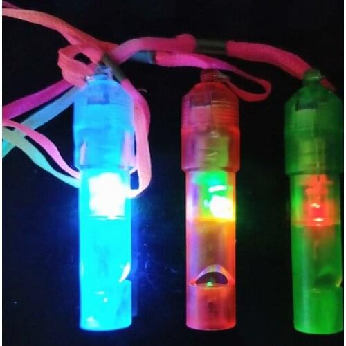Creative glowing whistle LED long toy flashing colorful birthday party whistle bar night concert props booster supplies