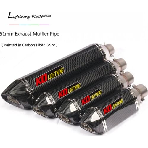 Universal 38-51 mm Motorcycle Exhaust Muffler Pipe Street Bike ATV Tail Escape Removable DB Killer 310 370 470 570 mm Silencer