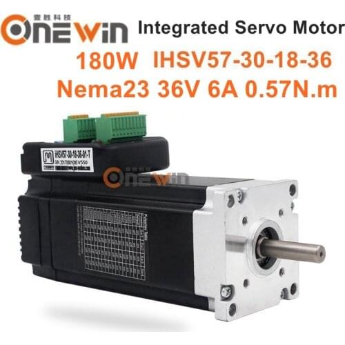 180W NEMA23 Integrated Servo Motor 3000rpm 36VDC 0.57Nm iHSV57-30-18-36