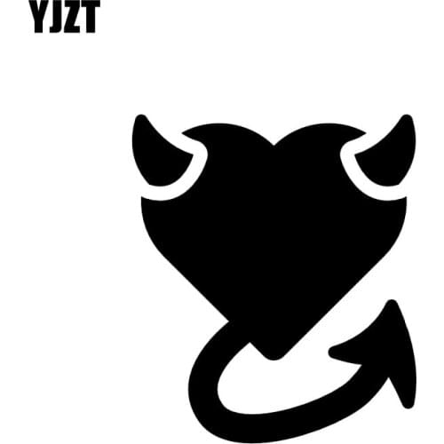 YJZT 10.4*12CM Cute Lovely Devil Heart Cool Design Car Sticker Vinyl Decal Silhoutte Black/Silver Covering The Body C20-1542
