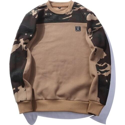 Ymwmhu New Fashion Men Sweatshirt Camouflage Graphic O-Neck Winter Warm Hoodie Casual Minimalism Korean Style Male Sweatshirts