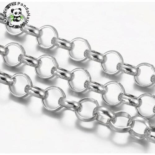 50m Iron Rolo Chains Antique Bronze Platinum Red Copper Silver Color for Jewelry Making Link: 7x2mm