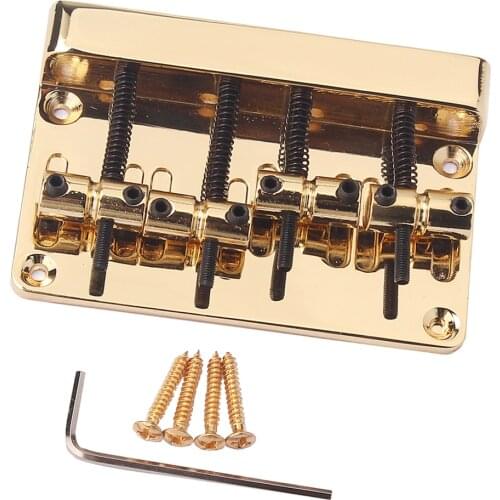 Golden 4 String Bass Bridge for Precision Jazz Bass with Wrench and Screws