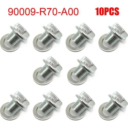10PCS Car Accessories Engine Oil Pan Drain Plug With Washer For Honda Accord CR-V CR-Z Acura 90009-R70-A00 90009R70A00