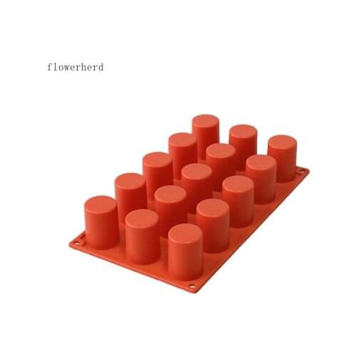 15-hole Cylindrical Fondant Cake Silicone Mold Candle Making Supplies Handmade Soap Mold Baking Tools Chocolate Mold