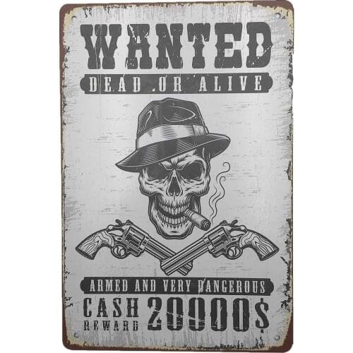 AIQIBAO Metal Vintage Tin Sign DecorWanted for Garage Bar Pub Shop Funny Retro Wall Art Sign 12" X 8"