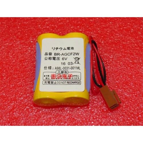 10pcs/lot New Date 100% Original New BR-AGCF2W Lithium 6V PLC battery batteries with brown plug For Fanuc Free Shipping