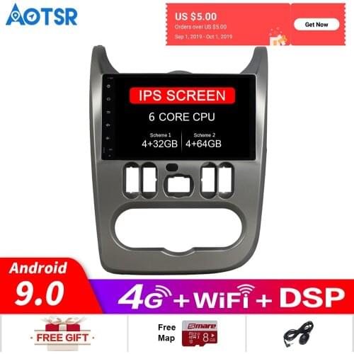 Android 9.0 DSP Car GPS Navigation radio player For Renault Duster 2015-2016 Multimedia Radio Audio Player Headunit No DVD dsp