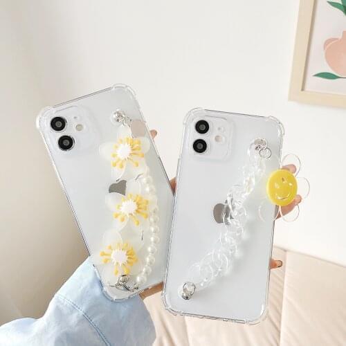 Flowers Bracelet For Xiaomi Redmi Note 4 4x 5 5A 6 7 8 8T 9 10 Pro Max Transparent Shockproof Case