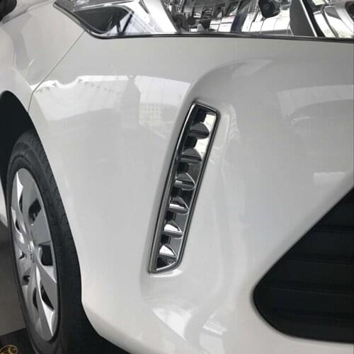 For Toyota Vios/Yaris sedan 2017 2018 Car Styling Accessories ABS Chrome Car front fog lamp Light Cover Trim