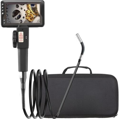 Industrial Endoscope with 1080P 4.5-inch LCD 8.5mm Borescope Inspection Camera Photo Taking&Video Recording Steering Endoscopes