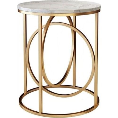 Faux marble with metal base coffee table side table end table