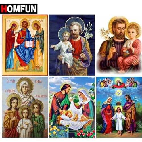 HOMFUN Rhinestone Painting Crystal Decor Diy Diamond Painting "Religious figure" 3D Cross Stitch Pattern Diamond Embroidery