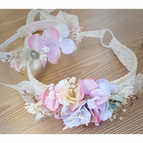 Handmade crown bride crown spring flowers baby shower dried flowers mothers crown birthday tiara newborn custom design