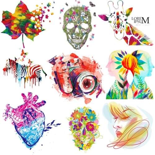 Colorful Thermal Stickers Beautiful Heat Vinyl Transfers For Clothing Iron On Transfers For Clothes Applique For T-shirt Apparel