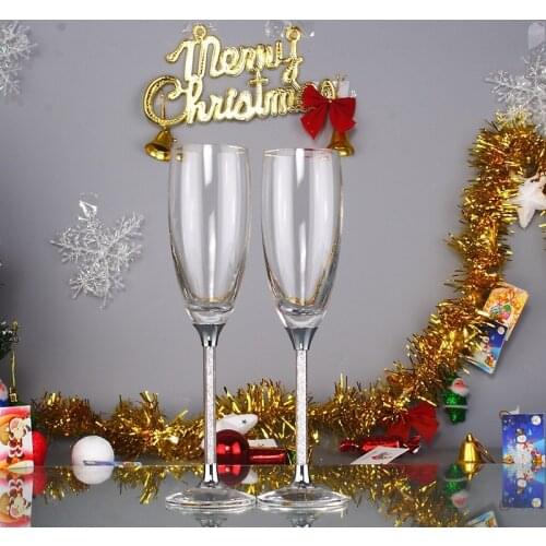 Crystal Clear Wedding Champagne Toasting Glass For Bird And Groom Wedding Party Table Glassware Decoration Anniversary Gift