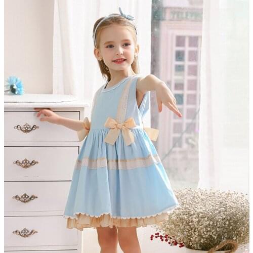 6492 Toddler Lace Embroidery Princess Baby Girl Dress Tutu Summer Party Wedding Kid Dress For Girl Wholesale Children Clothes 8p