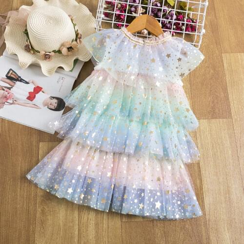 Summer Girl Princess Dress Kids Lace Tutu Birthday Party Kids Sleeveless Vestidos Children Casual Wear Baby Clothes Girl Dresses