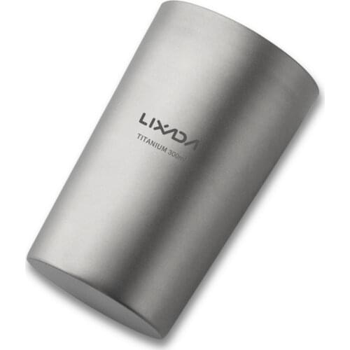 Lixada Double Wall Titanium Beer Cup Water Juice Tea Cup Mug for Home Office Camping Hiking Backpacking