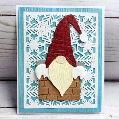 Christmas Chimney Dwarf Santa Metal Cutting Dies Human Stencil for DIY Scrapbooking Cards Decorative