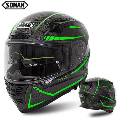 2020 ECE Motorcycle Helmet Serpentine Carbon Fiber Motocross Helmets Big Head Full Face Helmet X7 Casco Moto Hi Quality