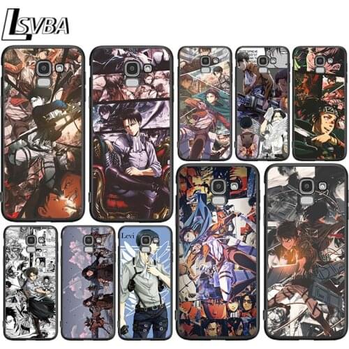 Cartoon Attack on Titan for Samsung Galaxy J2 J3 J4 Core J5 J6 J7 J8 Prime duo Plus 2018 2017 2016 Soft Black Phone Cover