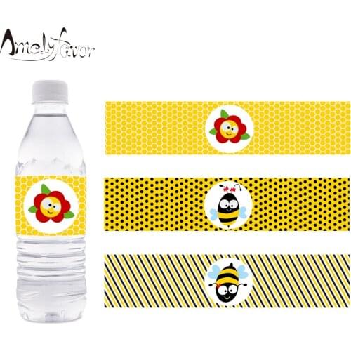 Insects Bumble Bee Theme Party Bottle Labels Decoration Birthday Event Party Decorations Supplies Personalized Bottle Wrapper