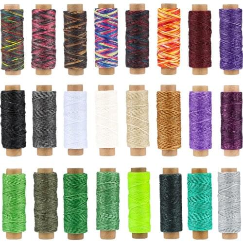 LMDZ Leather Waxed Thread 1Pcs 12/30/50m 150D DIY Hand Polyester Stitching Thread Multicolor For DIY Handicraft Sewing Tools