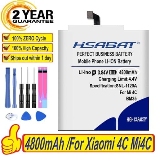 HSABAT 100% New BM35 4600mAh For Xiaomi 4C Mi4C Mi 4C Battery