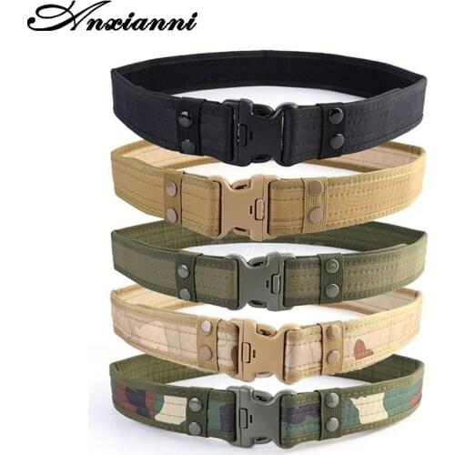 New Combat Canvas Duty Tactical Sport Belt with Plastic Buckle Combat Army Military Adjustable Outdoor Waistband