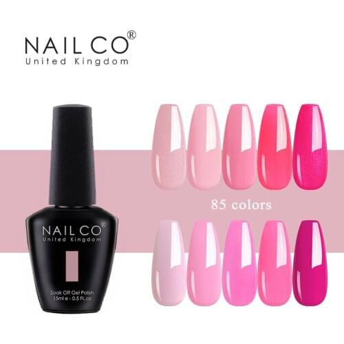 Nailco UV Gel Nail Polish 85 Colors Semi Permanent Mixed Varnish Nail Art Sweet Pink Series High Quality Gel lacquer 15ML