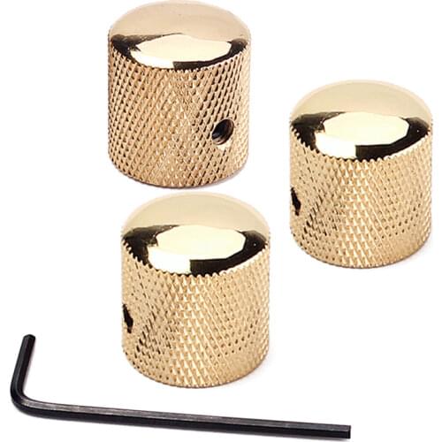 Professional Metal Guitar Tone Volume Knob Potentiometer Hat Cap Large Guitar Parts Push Knob with Hole Guitarra Accessories