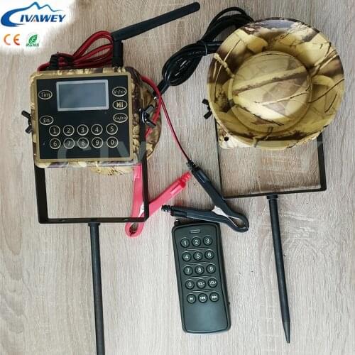 Remote controller + 2pcs 60W loud speakers hunting bird duck goose decoy caller hunting mp3 player voice bait timer on off
