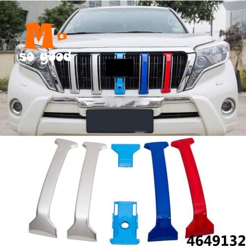 Grille Grill Molding Around Camera Covers Trim Car Styling Accessories 7pcs 2017 ABS Plastic 2014 for Toyota Prado FJ150 FJ 150