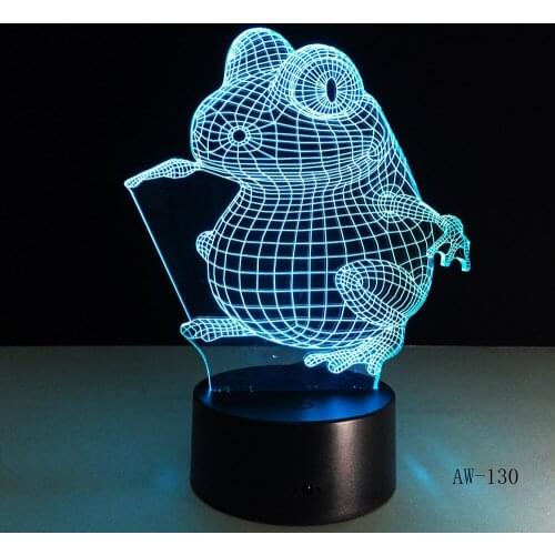 Animal Frog Seeds 3D Cartoon USB Lamp Bulbasaur LED Night Light Visual Illusion Table Holiday Kid Toy Drop Shipping AW-130
