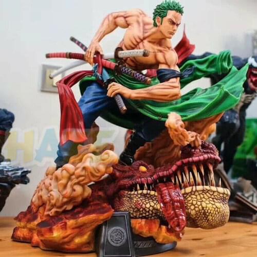 One Piece Roronoa Zoro Statue 1/4 PVC Action Painted Large Figure Model Toys Collection Anime Figure Toys Statue 42cm No Box