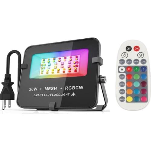 30W Bluetooth Mesh Smart Led Floodlight RGBCW Bulb 28 Key Remote Controller APP Hao Deng Compatible With Android 4.4 / IOS9.0