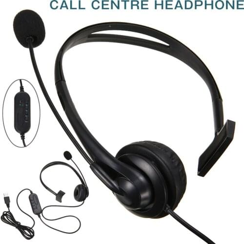 USB Headset Microphone Noise Cancelling Computer Headphone Wired Earphones With Microphone For PC Call Center Accessories