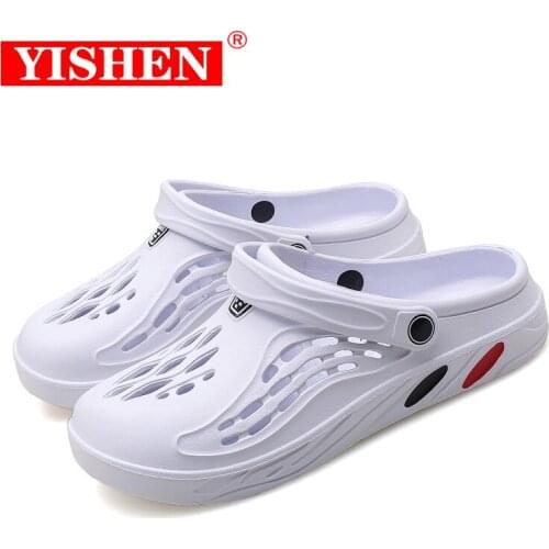 YISHEN Clogs Men Sandals Men Shoe Summer Unisex Flip Flops Garden Beach Black Big Size Slippers for Mens Shoes Zapatos Hombre