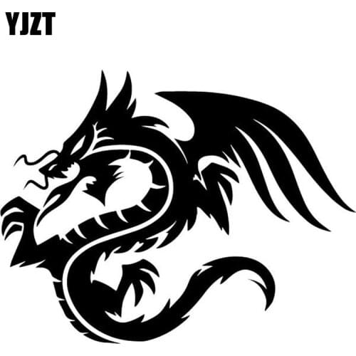 YJZT 16.6CM*12.8CM Dragon Creative Decorate Car Sticker Bumper Vinyl Decal Pattern Black/Silver C4-2830