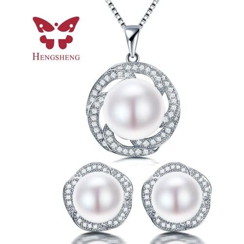 Jewelry Sets, Fine AAAA Freshwater Pearl Pendants&Earrings Sets For Women Gift, New Jewelry set