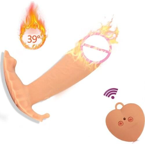 Female Heating Remote Control Real Penis Dildo Vibrator Masturbation 7 Speed Wearable Panties Dildo Vibrators Sex Toys for Women